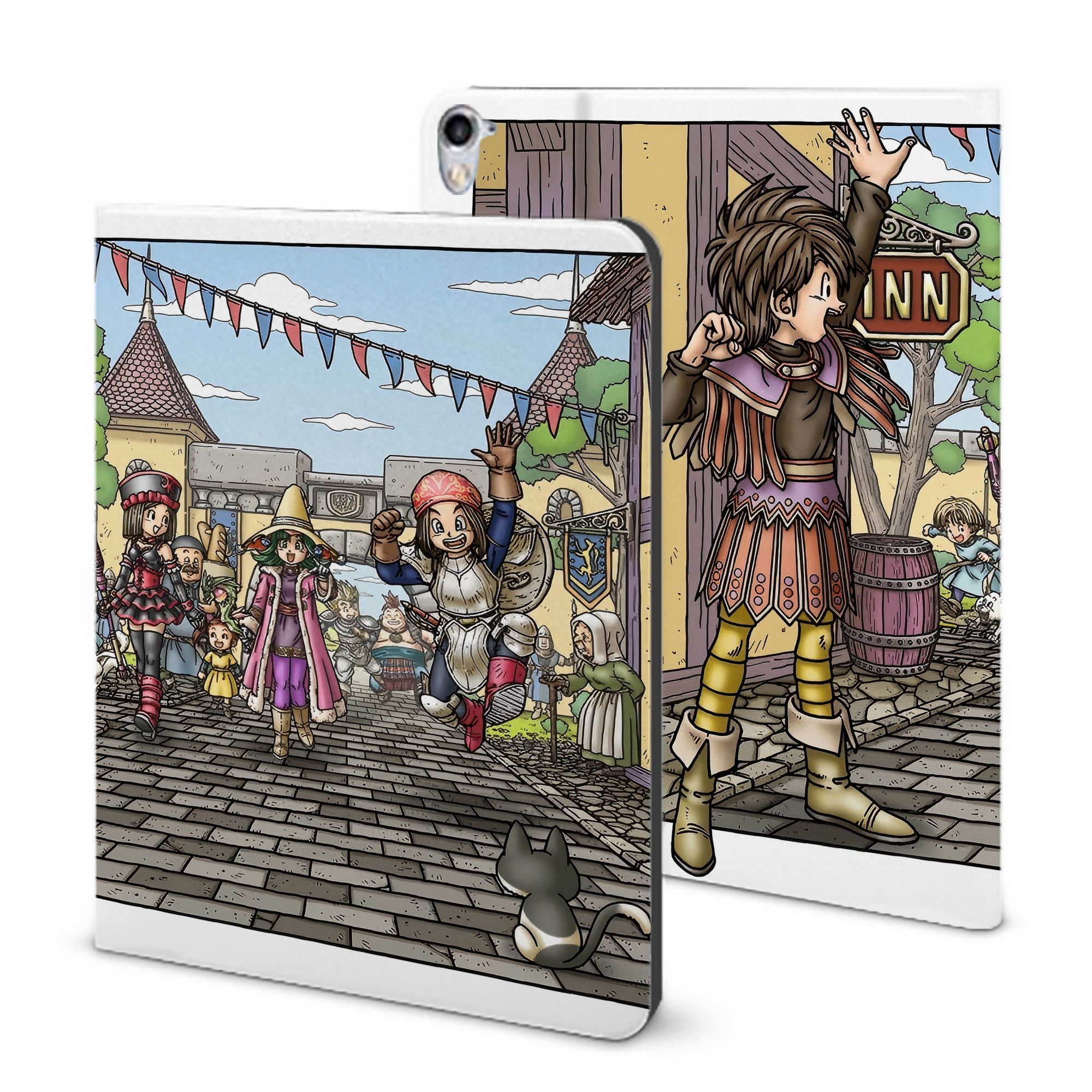 （画像用） ドラゴンクエスト Doragon Kuesuto Dragon Quest IPad ケース ブック型 PUレザー TPU 耐衝撃 軽量 薄型 ペン収納なし 全面保護 IPad 各モデル対応